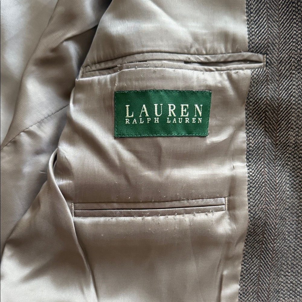 Ralph Lauren Men’s Herringbone Tweed Wool Men's Brown Blazer 44L - Picture 2 of 10